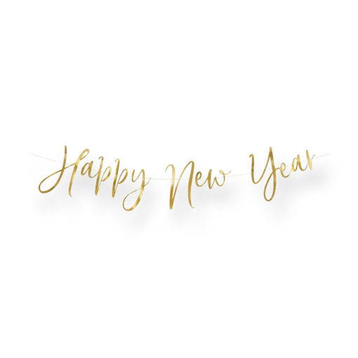 Picture of HAPPY NEW YEAR BANNER GOLD 66 X 18CM